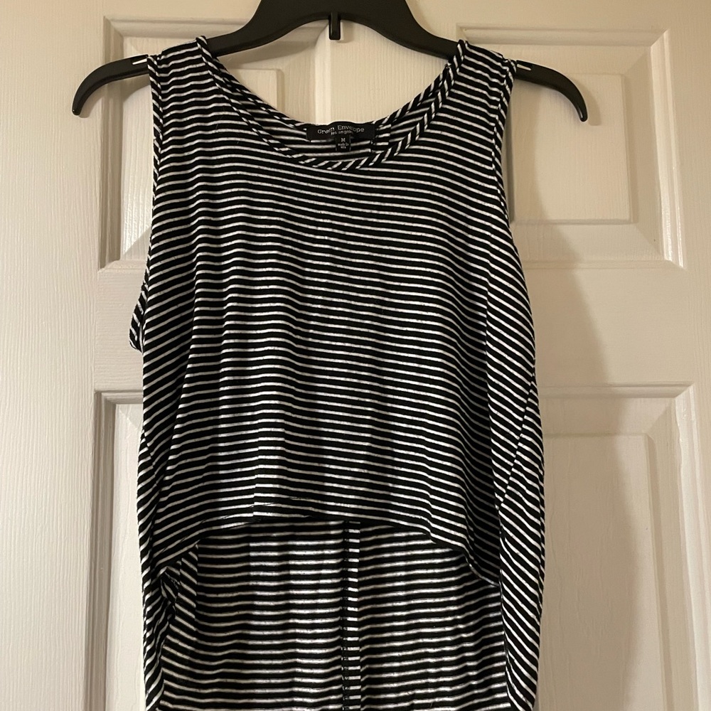 Cropped tank with stripes